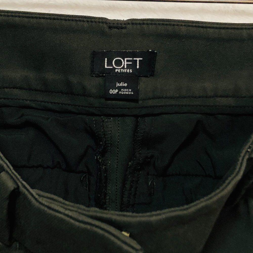 LOFT Petite Dark Olive Green Skinny Ankle Pants - Picture 3 of 12